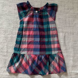 Tea Collection Plaid Ruffle Sleeve Dress